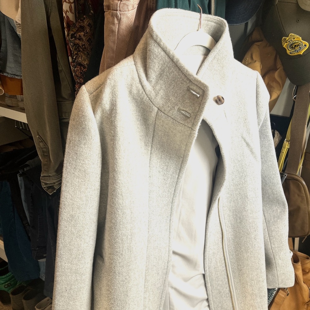 J Crew City Coat with Button Neck NWOT